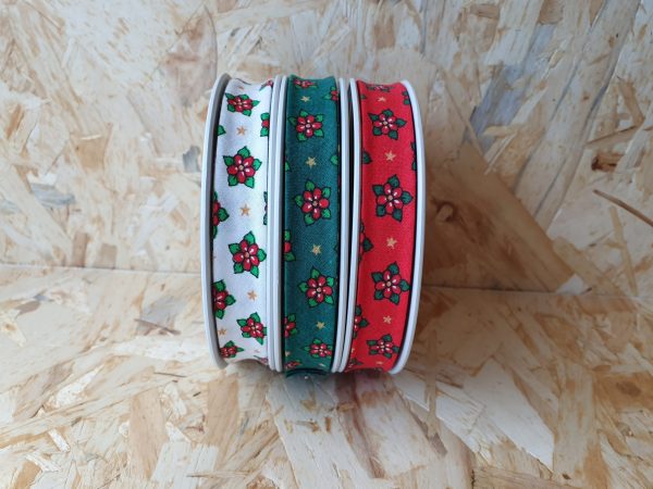 Fitas Viés Vincadas Algodão Flores/Estrela 18mm