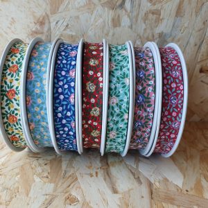Fitas Viés Vincadas Algodão Flores 18mm