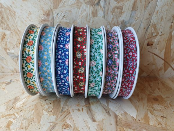 Fitas Viés Vincadas Algodão Flores 18mm