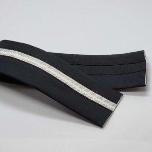 Fita Cós Costurado Galão Borracha 50mm Preto