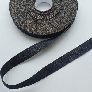 Fitas Nastro Lurex Sarjado Preto 20mm