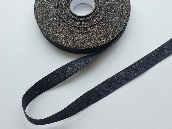 Fitas Nastro Lurex Sarjado Preto 20mm