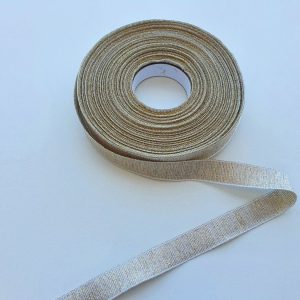 Fitas Nastro Lurex Dourado/Branco 15mm