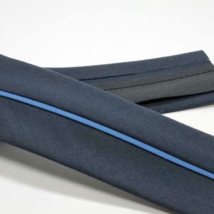 Fita Cós Termocolado com Vivo Azul e Barbatana 50mm Marinho